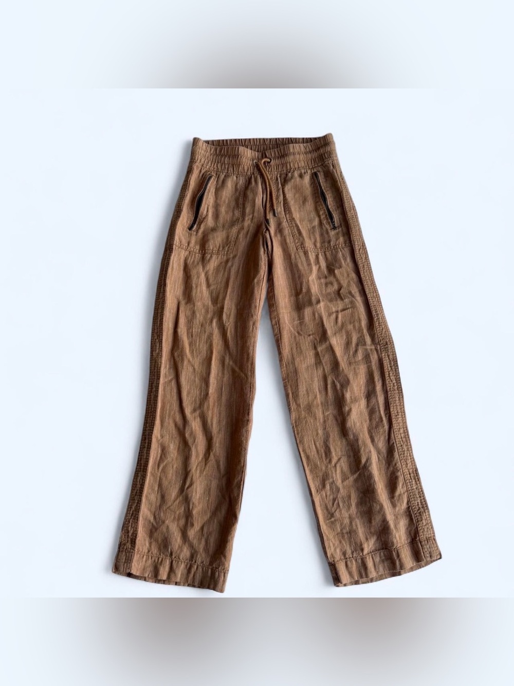 Athleta Cabo Textured Linen Wide Leg Pants Size 2